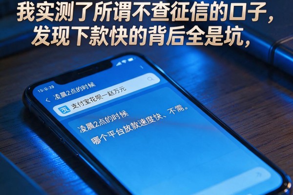 我实测了所谓不查征信的口子，发现下款快的背后全是坑