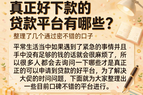 真正好下款的贷款平台有哪些？整理了几个通过率不错的口子