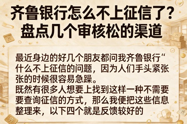 齐鲁银行怎么不上征信了？盘点几个审核松的渠道