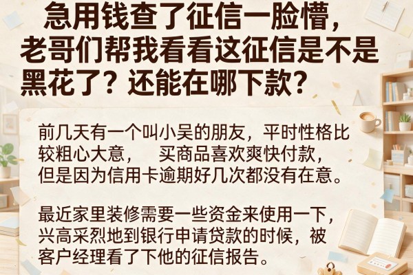 急用钱查了征信一脸懵，老哥们帮我看看这征信是不是黑花了？还能在哪下款？