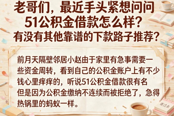 老哥们，最近手头紧想问问51公积金借款怎么样？有没有其他靠谱的下款路子推荐？
