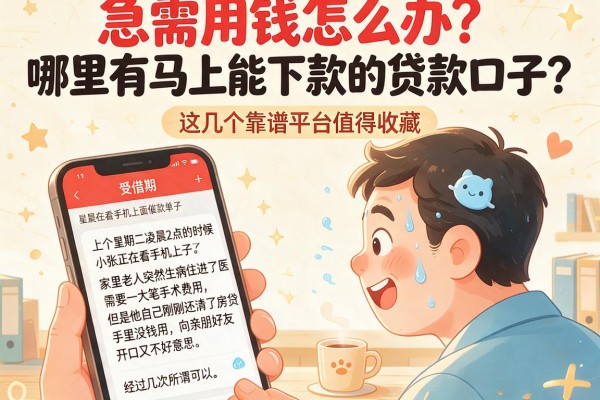 急需用钱怎么办？哪里有马上能下款的贷款口子？这几个靠谱平台值得收藏