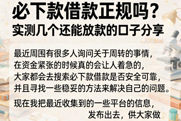 必下款借款正规吗？实测几个还能放款的口子分享