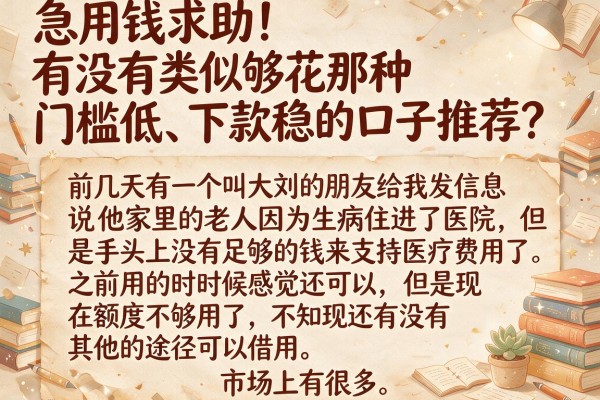 急用钱求助！有没有类似够花那种门槛低、下款稳的口子推荐？