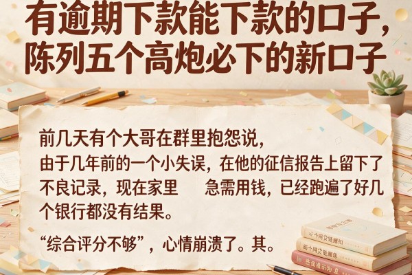 有逾期下款能下款的口子,陈列五个高炮必下的新口子