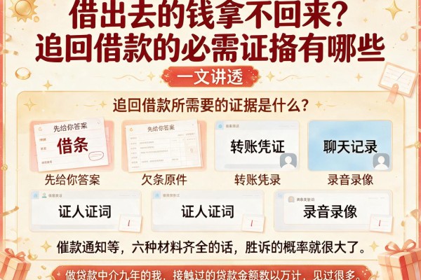 借出去的钱拿不回来？追回借款的必需证据有哪些，一文讲透