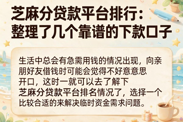 芝麻分贷款平台排行:整理了几个靠谱的下款口子