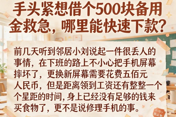 手头紧想借个500块备用金救急，哪里能快速下款？