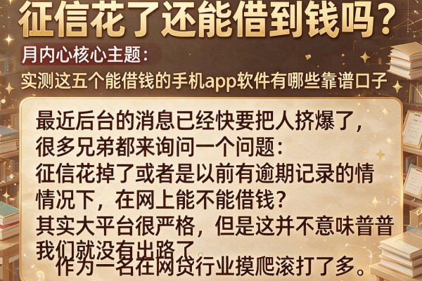 征信花了还能借到钱吗？实测这五个能借钱的手机app软件有哪些靠谱口子