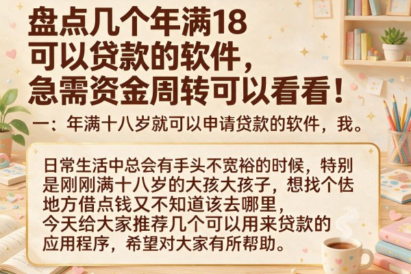 盘点几个年满18可以贷款的软件，急需资金周转可以看看