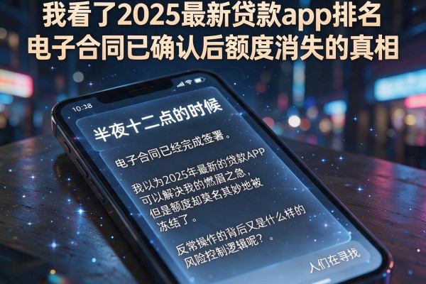 我看了2025最新贷款app排名，发现电子合同已确认后额度消失的真相