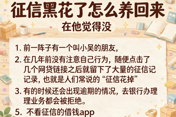 征信黑花了怎么养回来，整合5个不看征信的借钱app