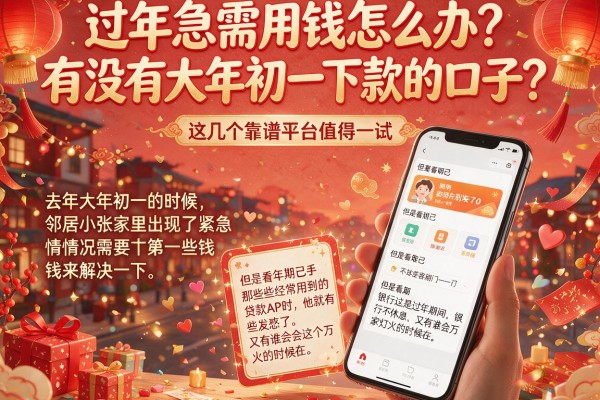 过年急需用钱怎么办？有没有大年初一下款的口子？这几个靠谱平台值得一试
