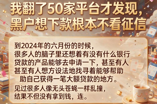 我翻了50家平台才发现,黑户想下款根本不看征信