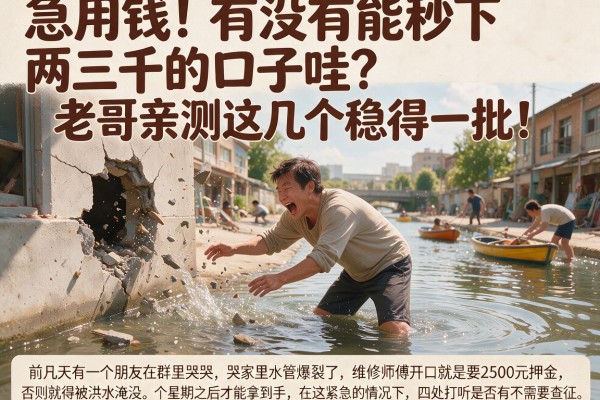 急用钱！有没有能秒下两三千的口子哇？老哥亲测这几个稳得一批！