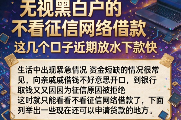 无视黑白户的不看征信网络借款，这几个口子近期放水下款快