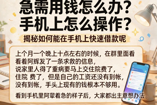 急需用钱怎么办？手机上怎么操作？揭秘如何能在手机上快速借款呢的实用攻略