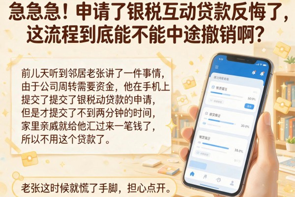 急急急！申请了银税互动贷款反悔了，这流程到底能不能中途撤销啊？
