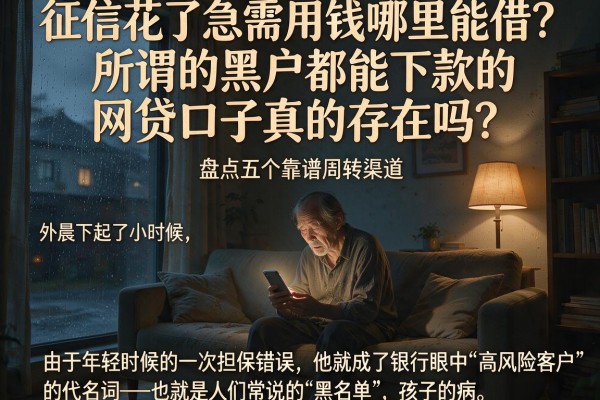 征信花了急需用钱哪里能借？所谓的黑户都能下款的网贷口子真的存在吗？盘点五个靠谱周转渠道