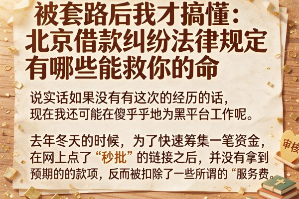 被套路后我才搞懂：北京借款纠纷法律规定有哪些能救你的命