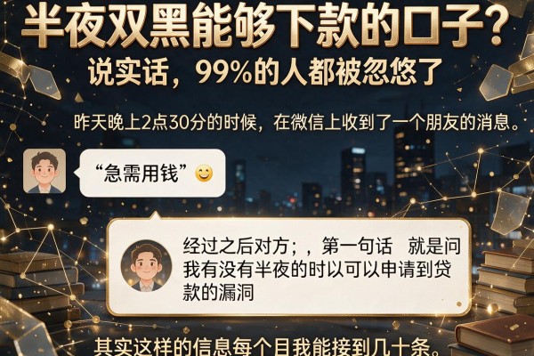 半夜双黑能够下款的口子？说实话，99%的人都被忽悠了