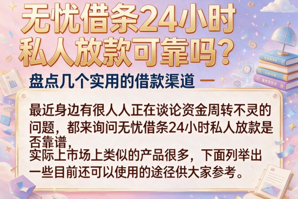 无忧借条24小时私人放款可靠吗？盘点几个实用的借款渠道
