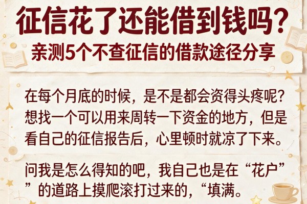 征信花了还能借到钱吗？亲测5个不查征信的借款途径分享