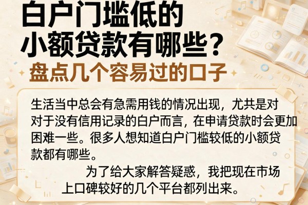 白户门槛低的小额贷款有哪些？盘点几个容易过的口子