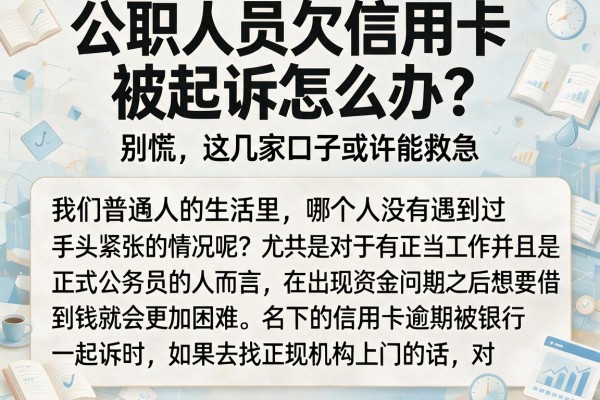 公职人员欠信用卡被起诉怎么办？别慌，这几家口子或许能救急