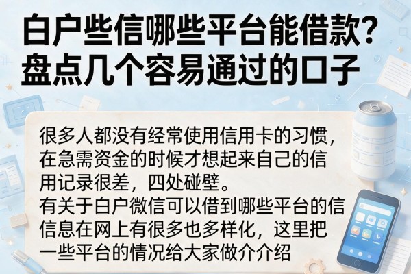白户微信哪些平台能借款？盘点几个容易通过的口子