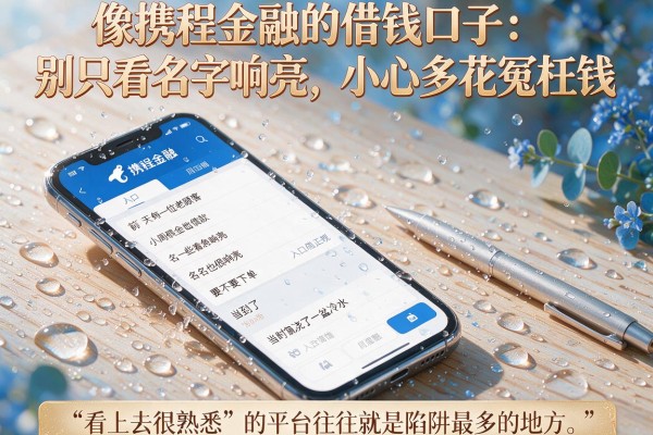 像携程金融的借钱口子：别只看名字响亮，小心多花冤枉钱