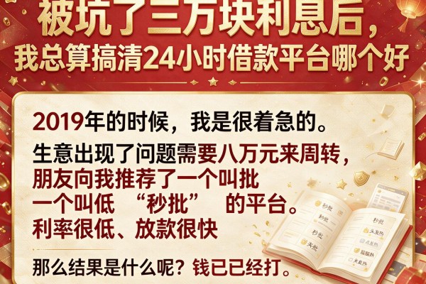 被坑了三万块利息后，我总算搞清24小时借款平台哪个好