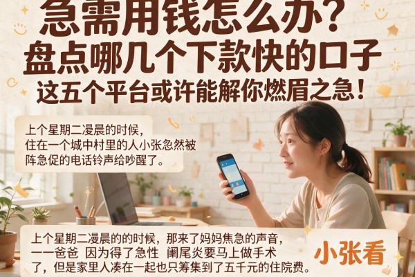 急需用钱怎么办？盘点哪几个下款快的口子，这五个平台或许能解你燃眉之急！