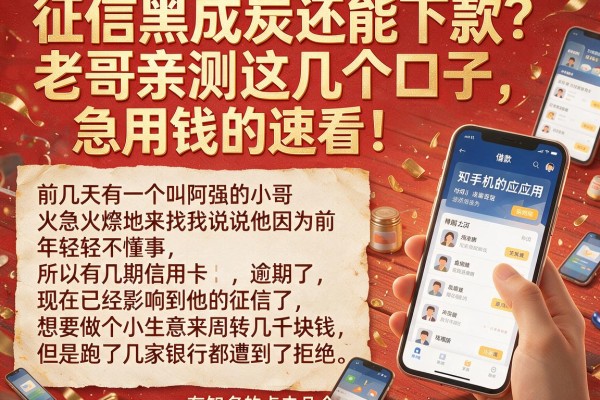 征信黑成炭还能下款？老哥亲测这几个口子，急用钱的速看！