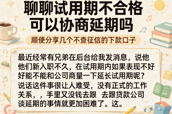 聊聊试用期不合格可以协商延期吗，顺便分享几个不查征信的下款口子
