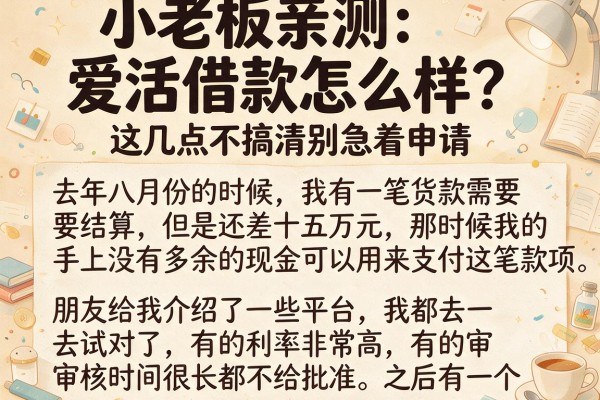 小老板亲测：爱活借款怎么样？这几点不搞清楚别急着申请