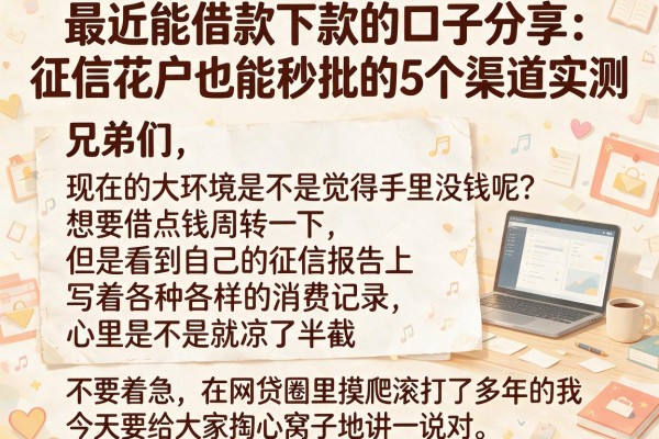 最近能借款下款的口子分享：征信花户也能秒批的5个渠道实测