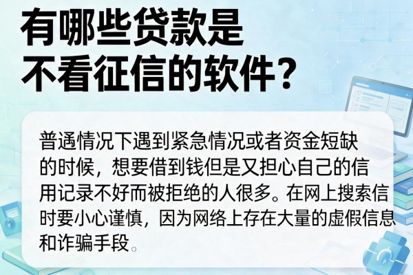 有哪些贷款是不看征信的软件？整理几个审核宽松的平台