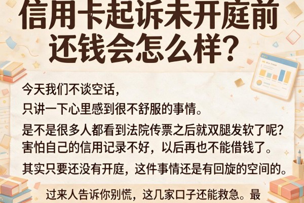 信用卡起诉未开庭前还钱会怎么样？过来人告诉你别慌，这几家口子还能救急