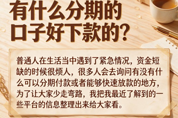 有什么分期的口子好下款的?整理了几个通过率不错的