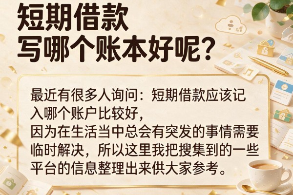 短期借款写哪个账本好呢？整理几个热门的口子分享