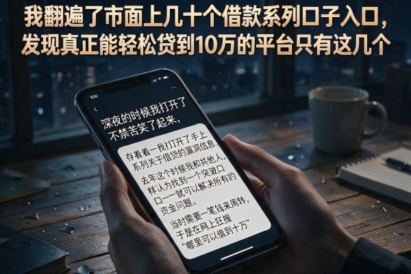 我翻遍了市面上几十个借款系列口子入口，发现真正能轻松贷到10万的平台只有这几个