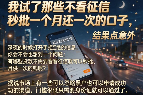 我试了那些不看征信秒批一个月还一次的口子,结果有点意外