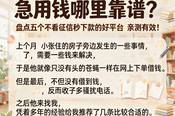 急用钱哪里靠谱？盘点五个不看征信秒下款的好平台，亲测有效！