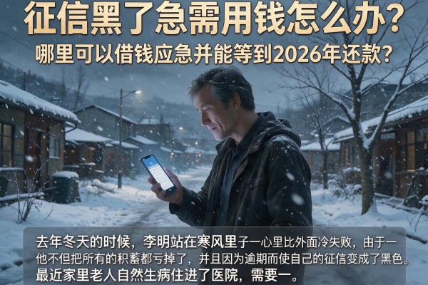 征信黑了急需用钱怎么办？哪里可以借钱应急并能等到2026年还款？靠谱渠道大揭秘