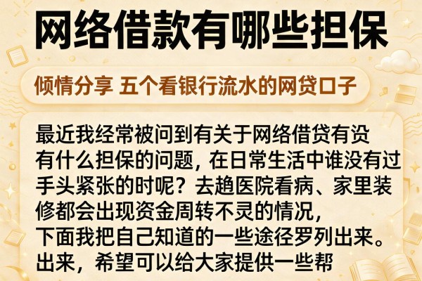 网络借款有哪些担保，倾情分享五个看银行流水的网贷口子