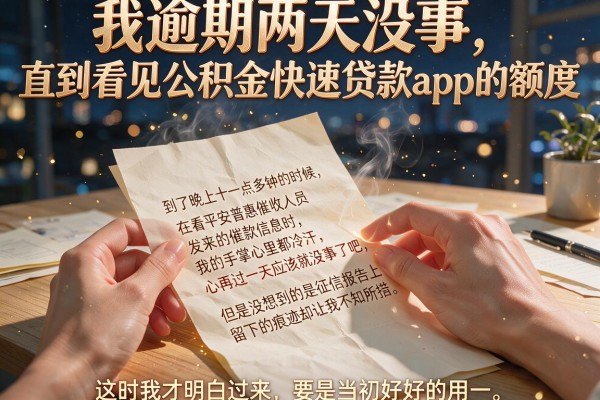 我逾期两天没事，直到看见公积金快速贷款app的额度，才明白什么叫真正的后悔