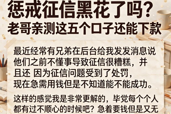 惩戒征信黑花了吗？老哥亲测这五个口子还能下款