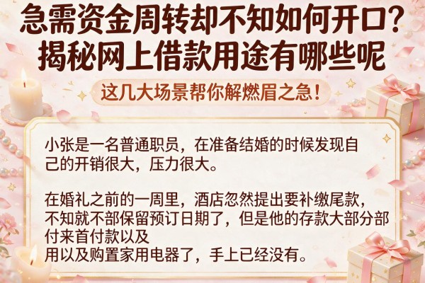 急需资金周转却不知如何开口？揭秘网上借款用途有哪些呢，这几大场景帮你解燃眉之急！