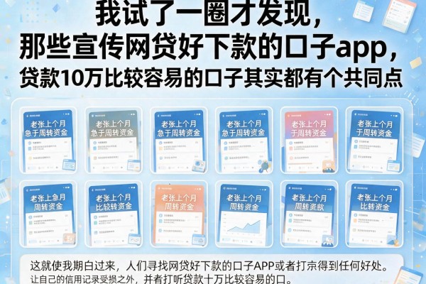 我试了一圈才发现，那些宣传网贷好下款的口子app，贷款10万比较容易的口子其实都有个共同点